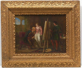 Antique 19th Century Original Oil Painting, Lady Art Studio
