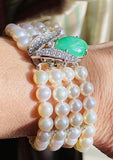 Vintage 1950s 14k Gold G VS Jade Diamond Bracelet
