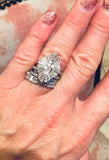 Estate Vintage 3.80 ct G VS Diamond Baguette Ballerina Wedding Engagement Ring