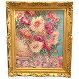24x20 Vase Flowers Floral Still Life KADLIC Original Oil Painting Art Gold Frame